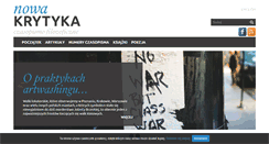 Desktop Screenshot of nowakrytyka.pl