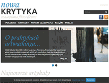 Tablet Screenshot of nowakrytyka.pl